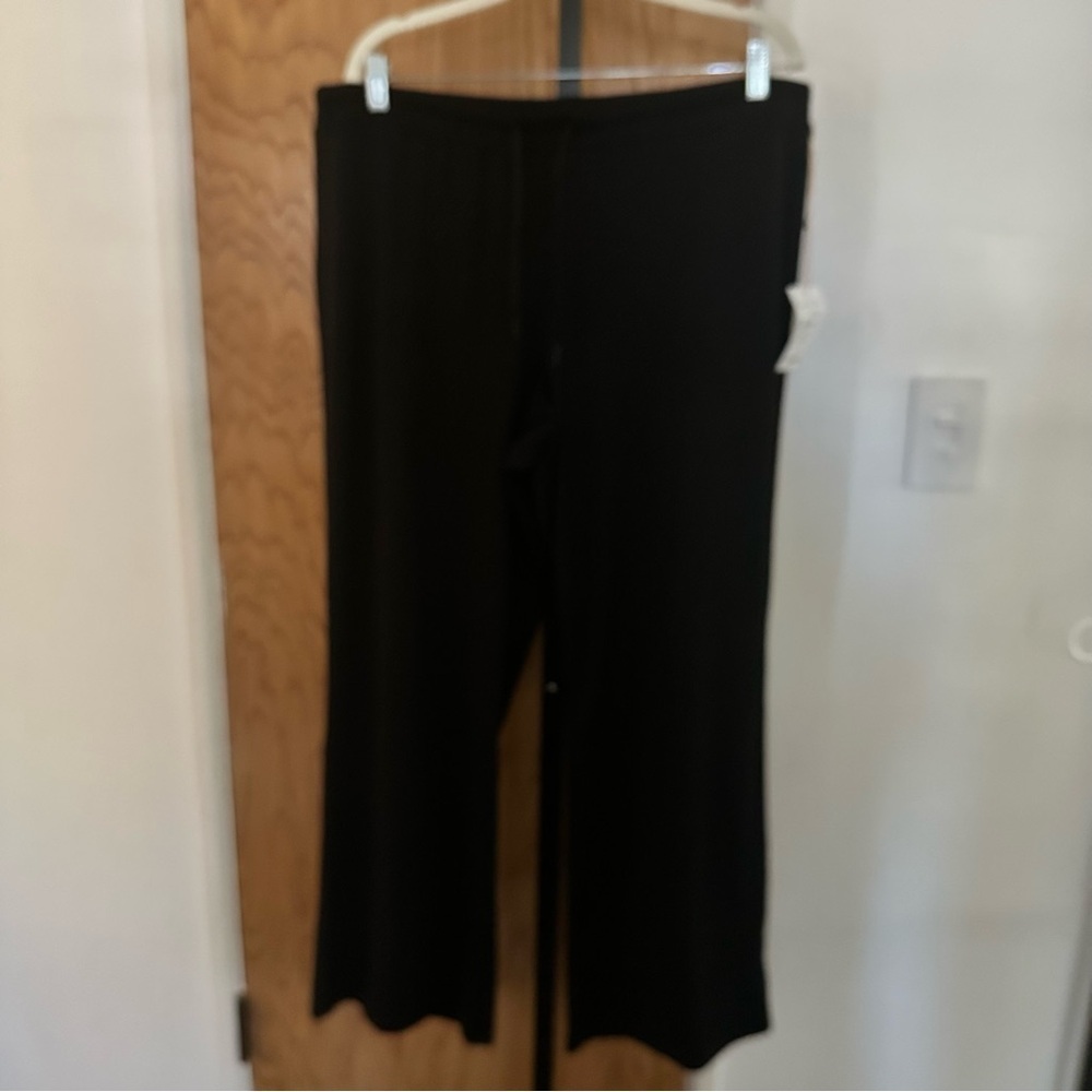 Quince Black Flowknit Wide Leg Pants XL NWT